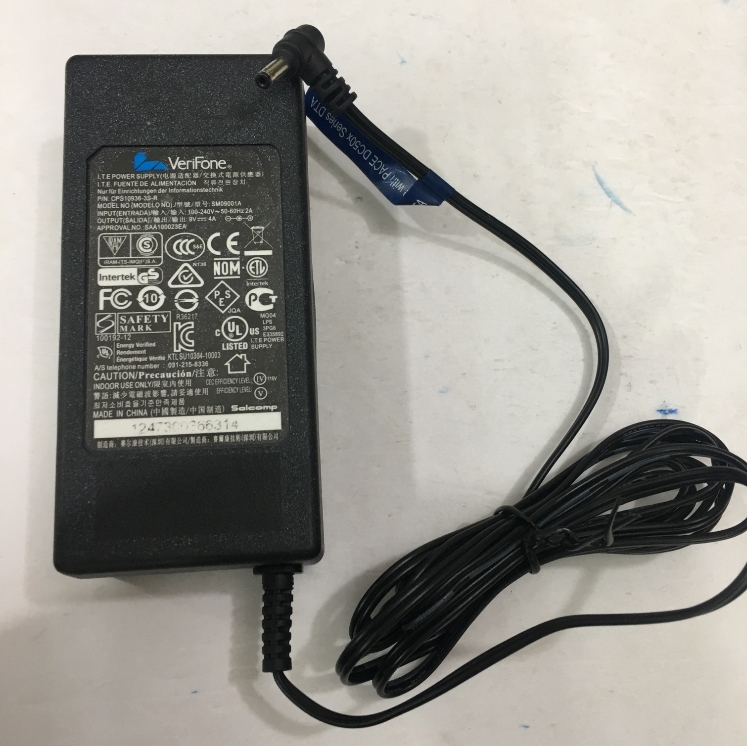 Bộ Chuyển Đổi Nguồn Adapter Original 9V 4A 36W VeriFone CPS10936-3S-R Connector Size 3.5mm x 1.35mm 90 Degree