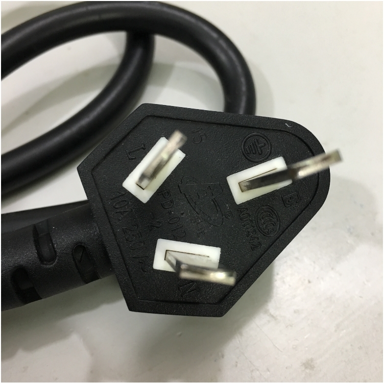 Dây Nguồn 3 Chân Dẹt Tam Giác Có Tiếp Địa Chính Hãng PD-012-2 PD-032-1 AC Power Cord Australia & China GB2099 IEC C13 10A 250V 3x1.0mm² length 1M