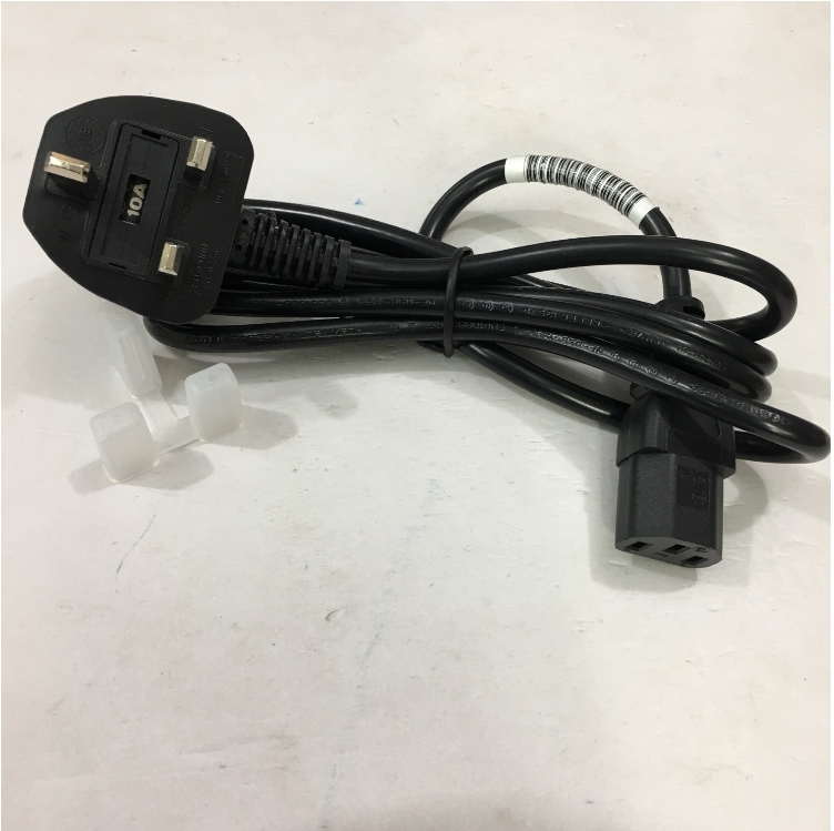 Dây Nguồn 3 Chấu Có Cầu Trì Hàng FOXCONN Original Đi Theo Máy Tính Đồng Bộ AC Power Cord HP 100613-016 BS1363 to C13 10A 250V 3X0.75mm Length 1.5M