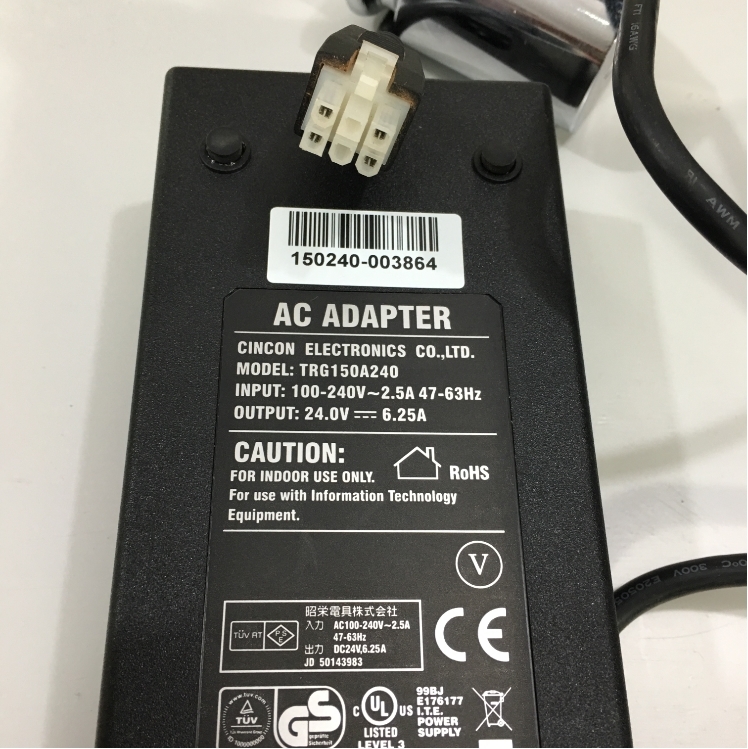 Bộ Chuyển Đổi Nguồn Adapter 24V 6.25A 150W Cincon RG150A240 For Bookeye 4 V3 Professional Color Scanner Connector Size 6 Pin ATX Molex