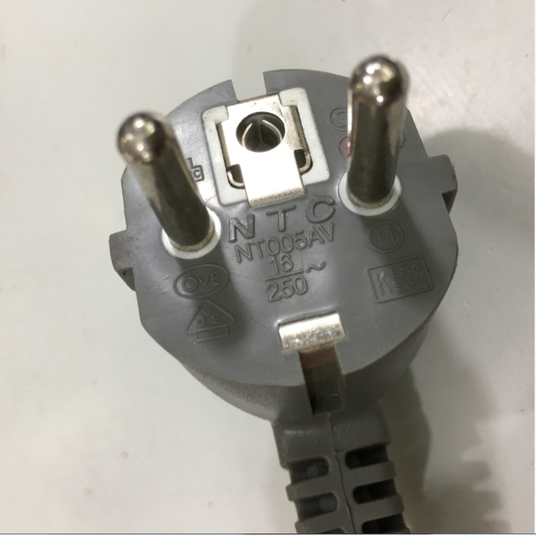 Dây Nguồn NTC NT005AV NT200AV Chuẩn 2 Chân Tròn AC Power Cord Schuko CEE7 Euro Plug to C13 10A 250V 3x1.0mm length 2M