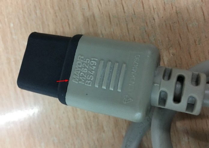 Dây Nguồn MAYOR M2825 BS4491 UK Chuẩn 3 Chấu Có Cầu Chì AC Power Cord BS1363 to C13 10A 250V 3X1.0mm Grey Length 1.5M