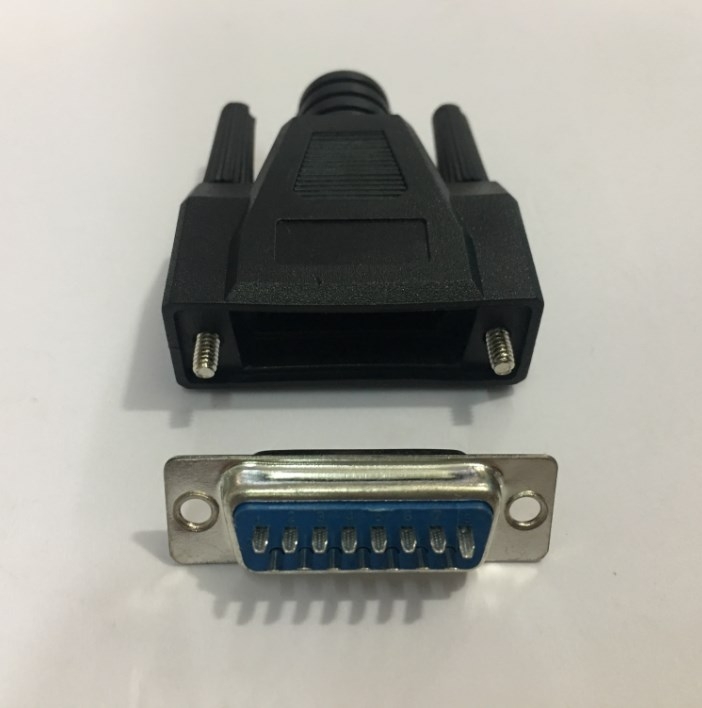 Bộ Rắc Hàn Cổng D-SUB 15 Chân Hai Hàng Âm DB15 Female 2 Row 15Pin PVC Shell Kit Plug Connector Black