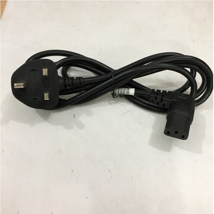 Dây Nguồn Longwell LP-61L LS-60L Chuẩn 3 Chấu Có Cầu Chì Chữ L Vuông Góc 90 Độ AC Power Cord BS1363 to C13 Right Angle 10A 250V 3X0.75mm Length 1.9M