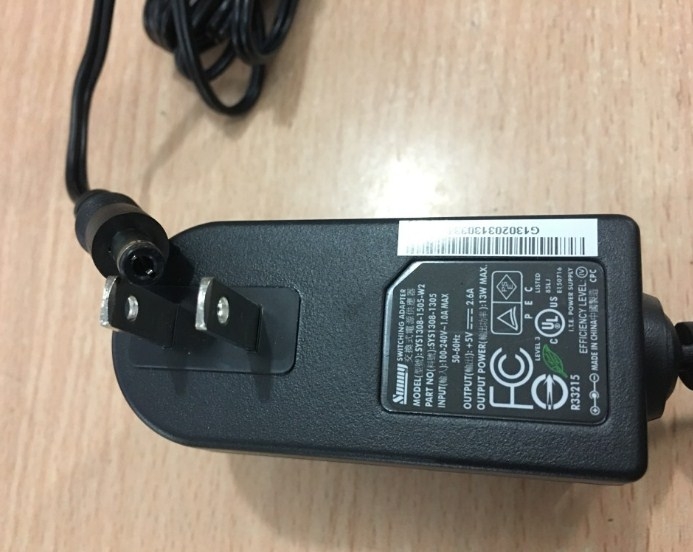Adapter Original Sunny SYS1308-1502-W2 5V 2.6A 13W Connector Size 5.5mm x 2.5mm