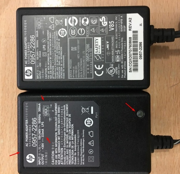 Adapter Original Printer HP 0957-2286 30V 333mA For HP Deskjet 1050 2050 3050 J510 All-in-One Connector Size 3Pin