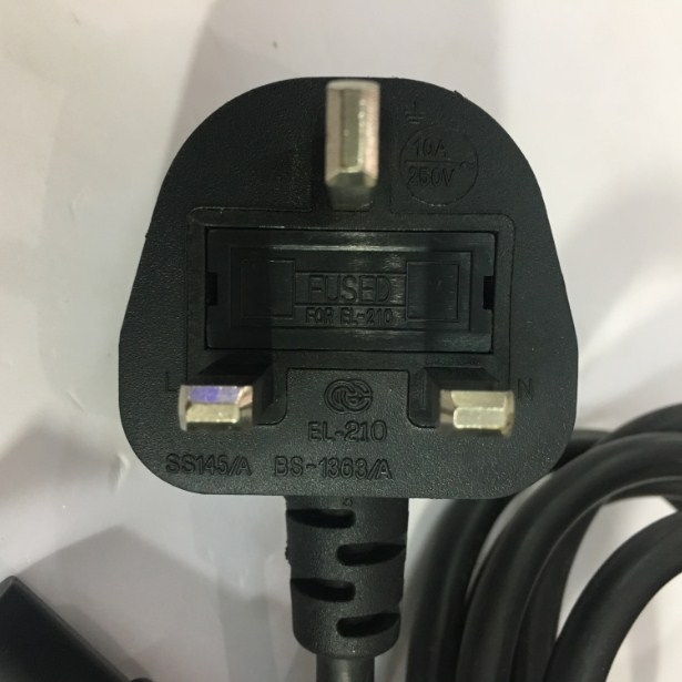 Dây Nguồn CHING CHENG EL-210 EL-701 UK Chuẩn 3 Chấu Có Cầu Chì AC Power Cord BS1363 to C13 10A 250V 3X1.0mm Length 2.5M