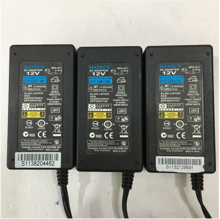 Bộ Chuyển Đổi Nguồn Adapter Original 12V 3A 36W SONY MPA-AC1 Connector Size 5.5mm x 2.1mm