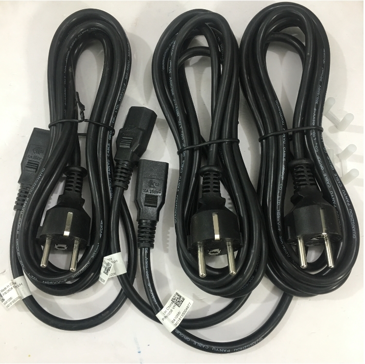 Dây Nguồn Guangzhou Panyu PD-022-1 PD-032 Chuẩn 2 Chân Đầu Tròn AC Power Cord Schuko CEE7 Euro Plug to C13 10A 250V 3x1.0mm² For Máy Chủ IBM DELL HP LENOVO Thiết Bị Mạng Cisco Huawei Và Thiết Bị Y Tế Length 3M