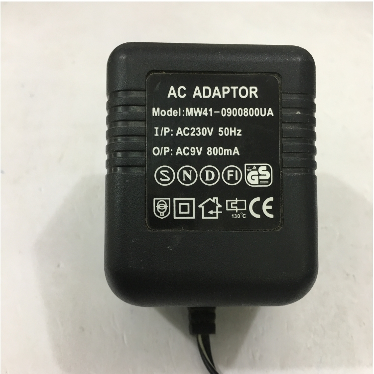 Bộ Chuyển Đổi Nguồn Adapter AC To AC 9V 800mA MW41-0900800UA Power Supply Connector Size 5.5mm x 2.1mm