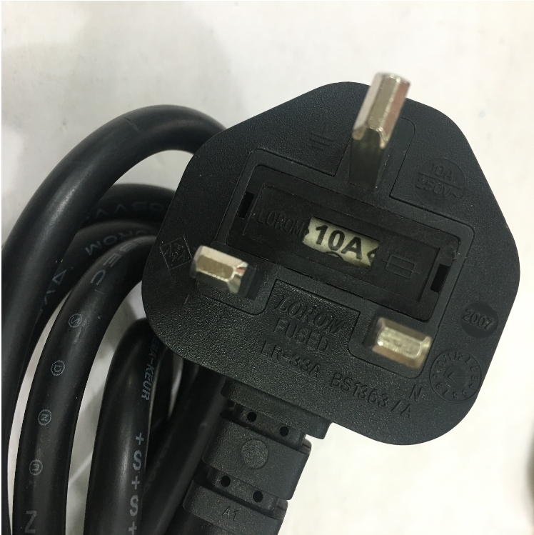 Dây Nguồn Cisco LOROM LR-33A LR-03B UK Chuẩn 3 Chấu Có Cầu Chì AC Power Cord BS1363 to C13 10A 250V 3X1.0mm For Thiết Bị Y Tế Thiết Bị Mạng Cisco Và Máy Chủ Length 2.5M