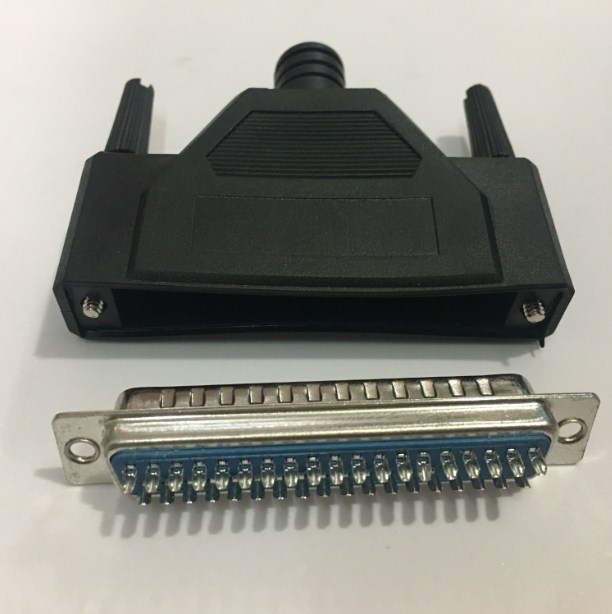 Bộ Rắc Hàn Cổng 37 Chân Hai Hàng Dương DB37 Male 2 Row 37Pin PVC Shell Kit Plug Connector Black