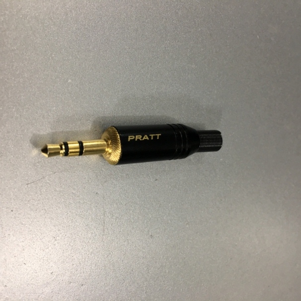 Rắc Hàn PRATT Jack 3.5mm 3 Pole Gold Plated Repair Headphone Jack Audio Connector Cable Diameter 5mm Black
