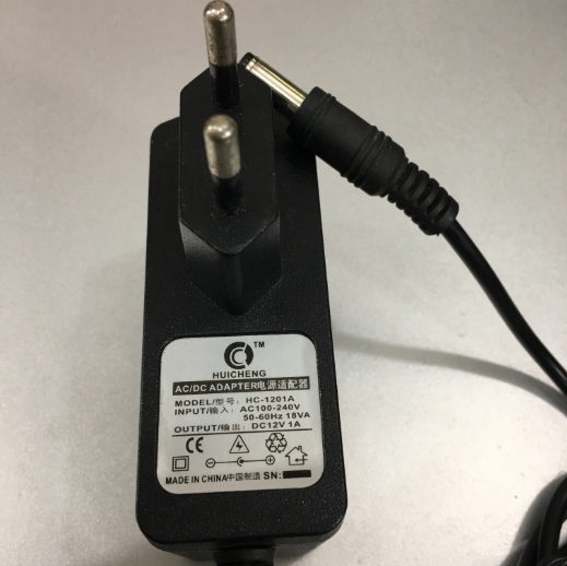 Bộ Chuyển Đổi Nguồn  Adapter 12V 1A HUICHENG HC-1201A Connector Size 5.5mm x 2.1mm