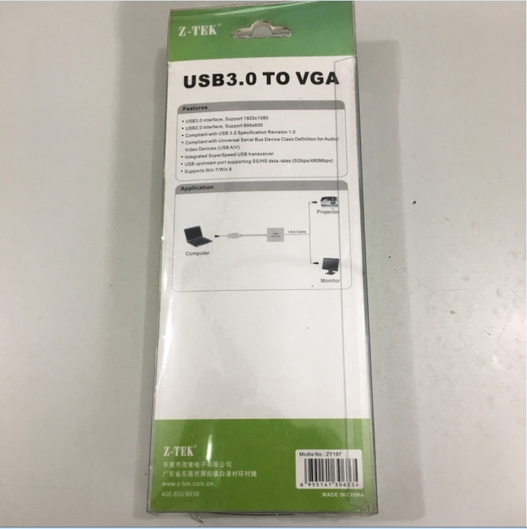 Cáp Chuyển Đổi Tín Hiệu USB 3.0 to VGA Z-TEK ZY197