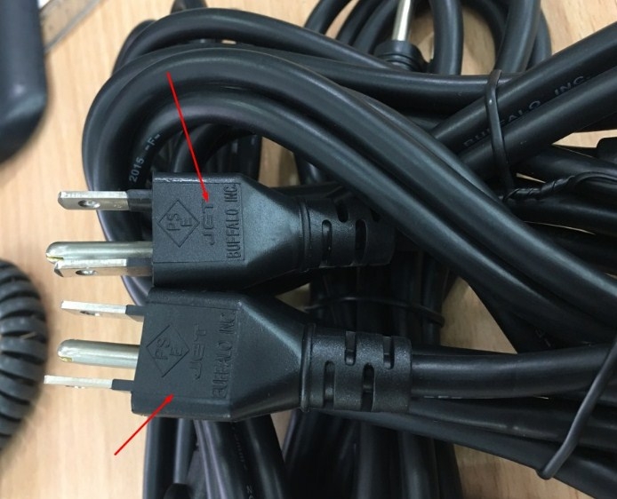 Dây nguồn IEC 60320 C13 chữ L vuông góc 90 JET BUFFALO YP-12P YC-12L 7A/125V(Power Cord Japan JIS8303 3x0.75mm)Length 1.8M