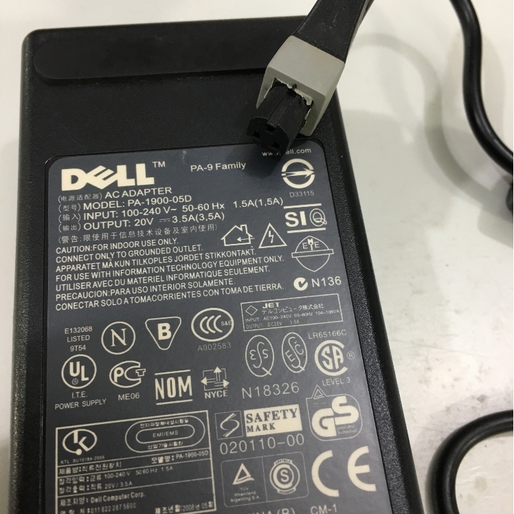 Bộ Chuyển Đổi Nguồn Adapter DELL 20V 3.5A PA-1900-05D Connector Size 3 Pin