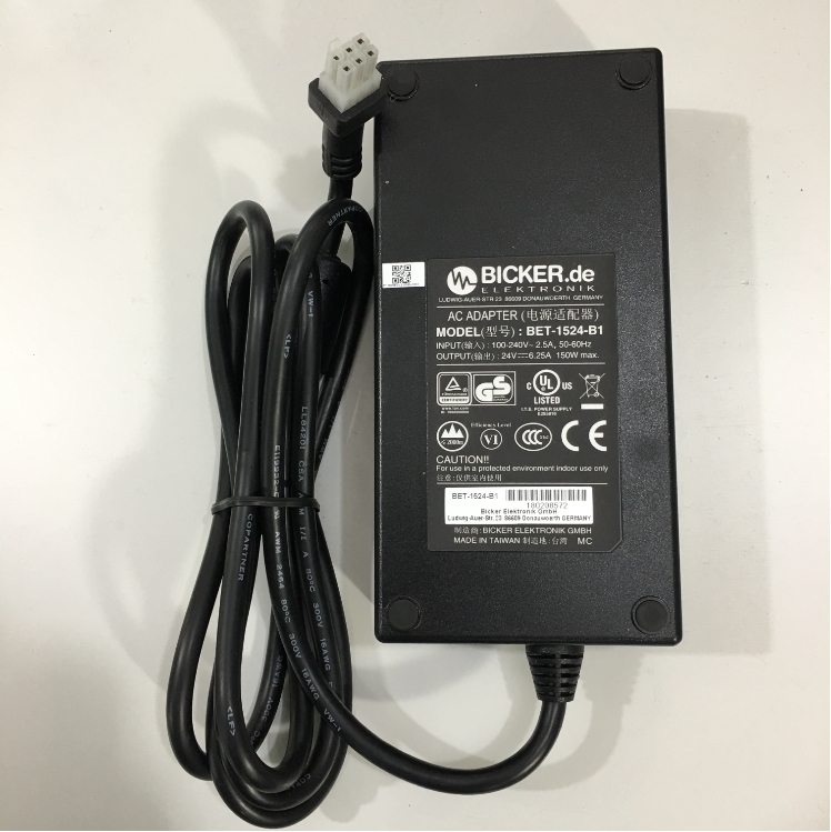 Bộ Chuyển Đổi Nguồn Adapter 24V 6.25A 150W BICKER BET-1524-B1 For Bookeye 4 V3 Professional Color Scanner Connector Size 6 Pin ATX Molex