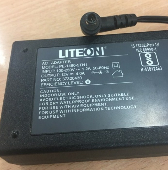 Adapter  12V 4A 48W Original LITEON PE-1480-5TH1 Connect Size 5.0mm x 3.0mm