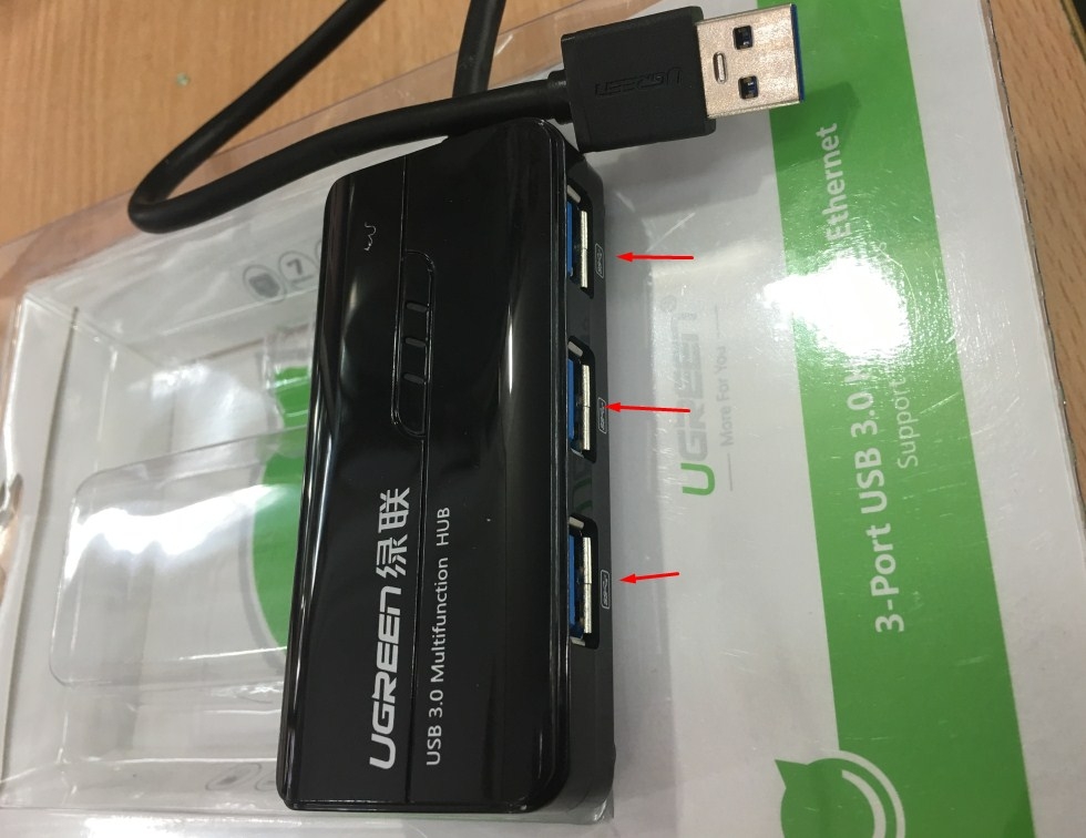 Bộ Chia Cổng Ugreen 20266 USB 3.0 Hub 3 Ports With 10/100Mbps Ethernet Network Adapter for Windows Vista,Mac,Linux