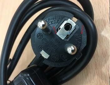 Dây Nguồn IEC 60320 C13 chữ L vuông góc 90 Degree KKP-4819R KKDK 16A 10A 250V Power Cord Euro socket 3x0.75mm Length 1.8M