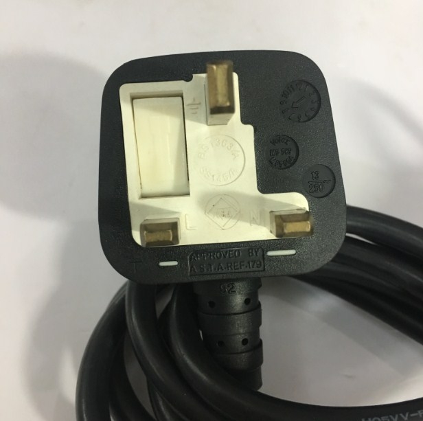 Dây Nguồn VOLEX V1625 UK Chuẩn 3 Chấu Có Cầu Chì AC Power Cord BS1363 to C13 10A 250V 3X1.0mm Length 3.7M