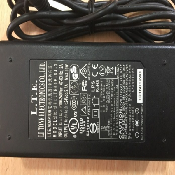 Adapter Original LTE60E-S4-3 24V 2.7A 65W Connector Size 5.5mm x 2.1mm