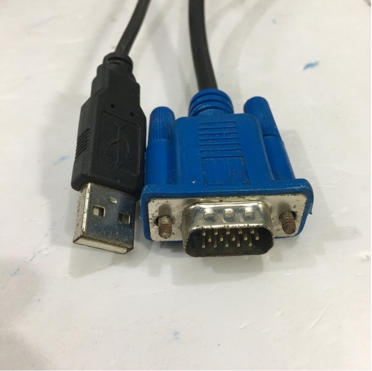 Cáp Điều Khiển KVM Switch Cable 15 Pin VGA Male to Male USB A/B Cable Cord For Aten Belkin D-Link TrippLite IOGear KVM Switch Black Hàng Bóc Thiết Bị Đã Qua Sử Dụng Length 3M