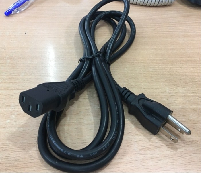Dây nguồn 3 chân 2 dẹt 1 tròn có tiếp địa AC Power Cord Japan JIS C 8303 IECC13 VOLEX1625 18AWG 10A 125V 3X2.0mm dài 2M