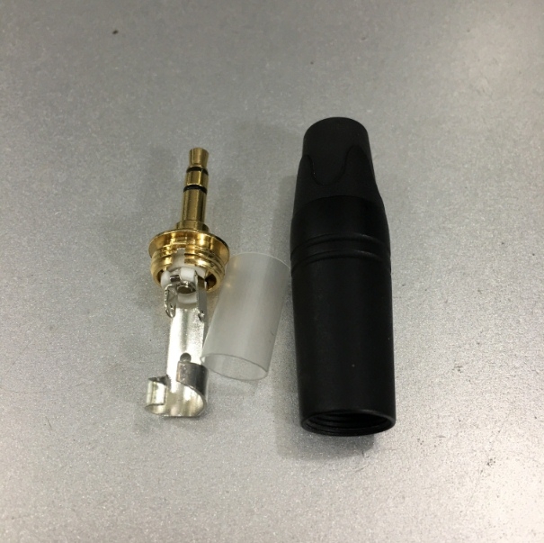 Rắc Hàn Brand Jack 3.5mm 3 Pole Gold Plated Repair Headphone Jack Audio Connector Cable Diameter 6mm Black