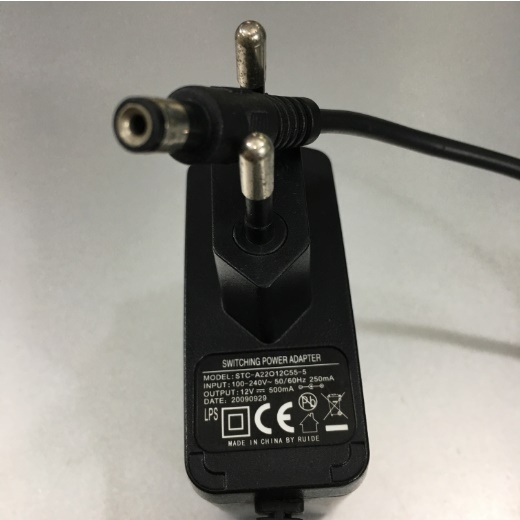 Adapter 12V 0.5A STC-A22012C55-5 Connector Size 5.5mm x 2.1mm
