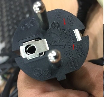 Dây Nguồn GUANGDONG PANYU PD-002 PD-032-3 European Schuko Power Cord CEE 7/7 to Left Angle IEC320 C13 10A 250V 3x1.0mm² Length 2.7M