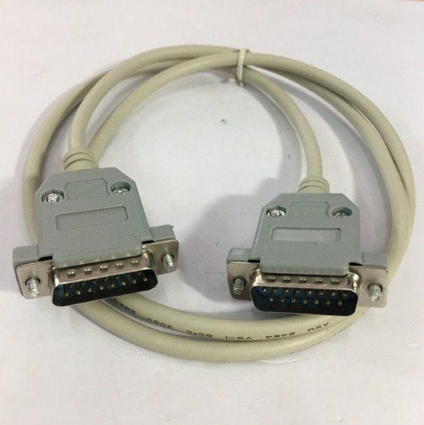 Cáp RS232C D-SUB 15 Chân Hai Hàng Dương DB15 Male to DB15 Male 2 Row 15Pin 28AWG Cable Grey Length 1.1M