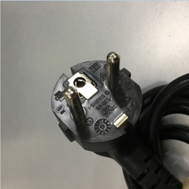 Dây Nguồn Chính Hãng I-Sheng SP-023 IS-14 European Schuko Power Cord CEE 7/7 to IEC320 C13 10A 250V 3x0.75mm² Length 1.8M