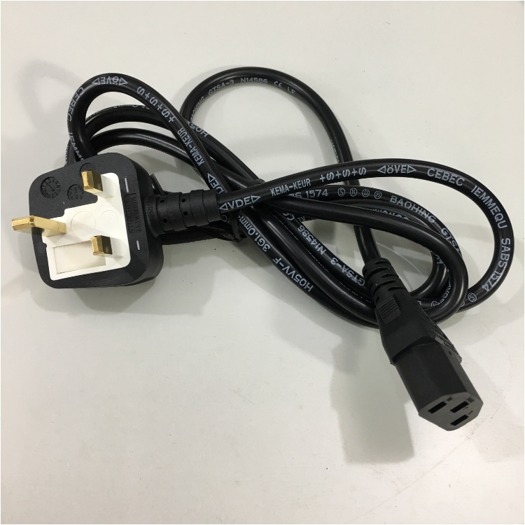 Dây Nguồn VOLEX MS 589 V1625 UK Chuẩn 3 Chấu Có Cầu Chì AC Power Cord BS1363 to C13 10A 250V 3X1.0mm² For Thiết Bị Y Tế Thiết Bị Mạng Cisco Và Máy Chủ Black Length 1.8M