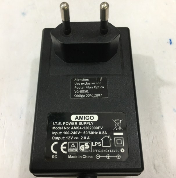 Bộ Chuyển Đổi Nguồn Adapter Original 12V 2A 24W AMIGO AMS4-1202000FV Connector Size 4.0mm x 1.7mm