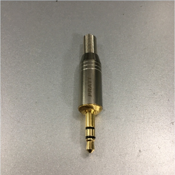 Rắc Hàn PRATT Jack 3.5mm 3 Pole Gold Plated Repair Headphone Jack Audio Connector Cable Diameter 5mm Gray