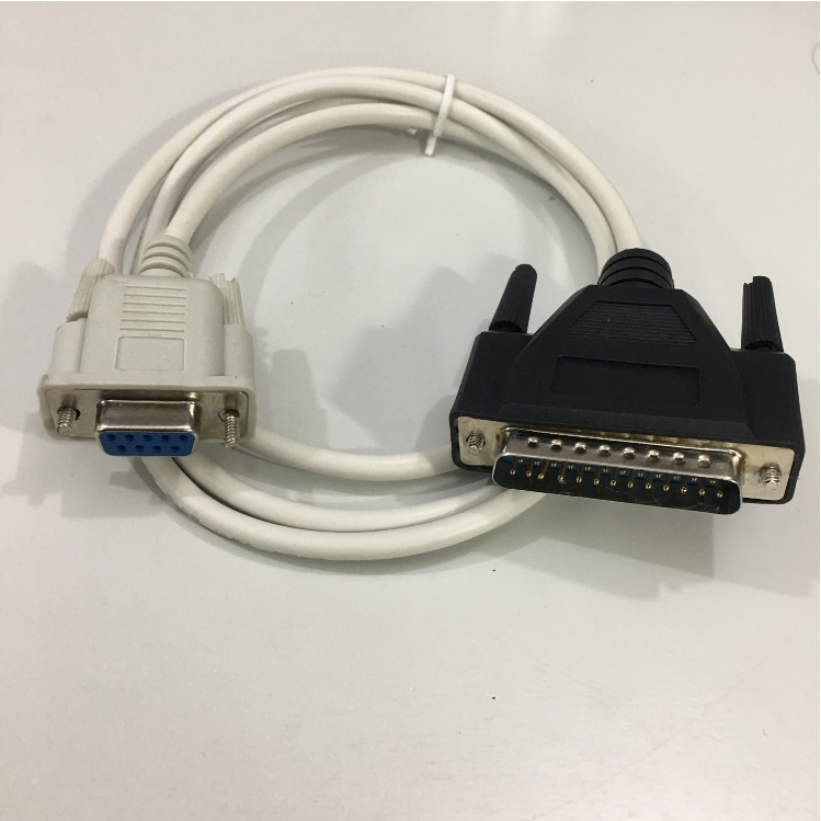 Cáp Máy In Mã Vạch Tem Nhãn Công Nghiệp SATO M84Pro PCM-1970-06 Serial Printer Cable Null Modem RS232 DB9 Female to DB25 Male Grey Length 1.5M