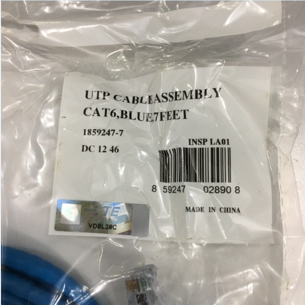 Dây Nhẩy RJ45 Patch Cord AMP Cat6 1859247-7 Straight Through Cable Blue Length 2.1M