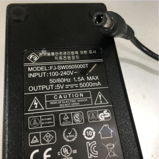 Adapter 5V 5A FJ-SW0505000T Connector Size 5.5mm x 2.5mm