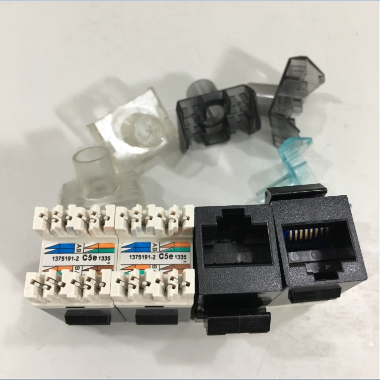 Nhân Mạng TE Connectivity AMP CAT5E 1375191-2 RJ45 UTP 8 Contacts 1 Module Jack Black