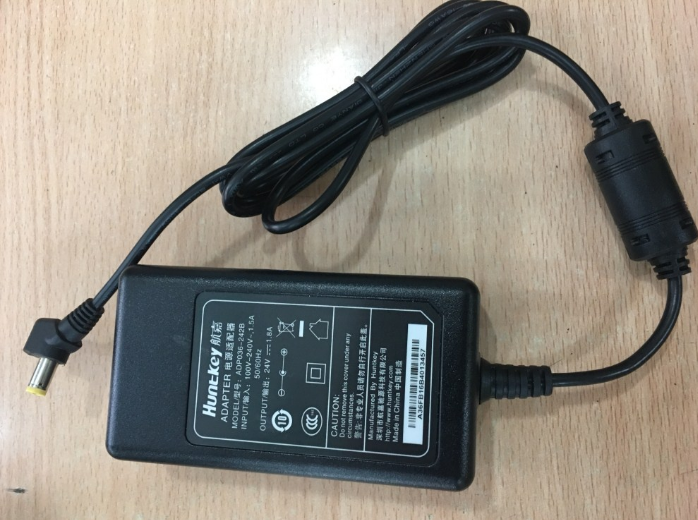 Adapter Original Huntkey ADP036-242B 24V 1.8A IEC C7 Por Polycom Soundpoint or Printer Pos Connector Size 5.5mm x 2.5mm