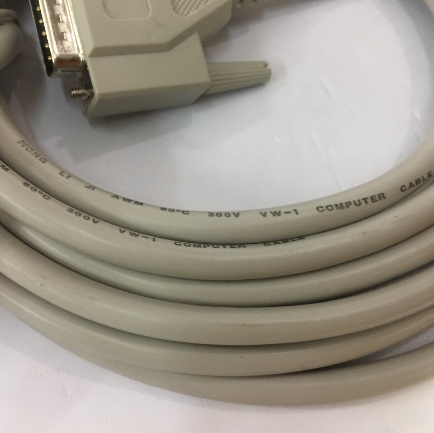 Cáp Kết Nối Cổng DB25 Serial 25Pin LPT Parallel 1284 Dương Dương Chuẩn Song Song Nối Tiếp DB25 Male to DB25 Male Cable Grey Length 5M
