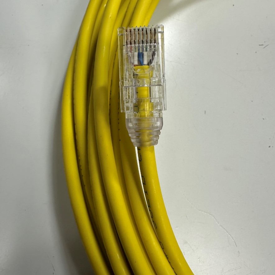 Cáp Mạng 7M 23ft Panduit Patch Cord CAT 6A Performance UTP 28X7MYL Small Diameter OD 4.8mm 4 Pair 28AWG Yellow For Industrial Ethernet Network LAN 10 Gigabit