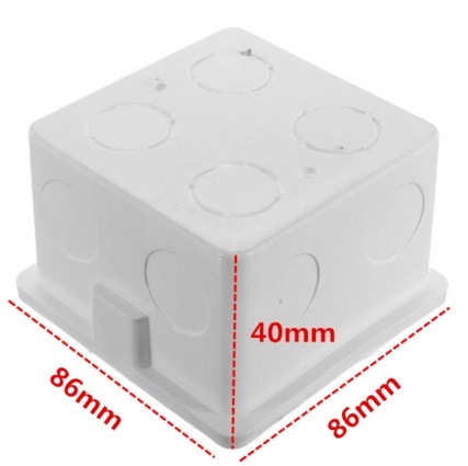 Đế Vuông Lắp Âm Tường Và Lắp Nối Multi Box For Faceplates 86mm x 86mm x 38mm White