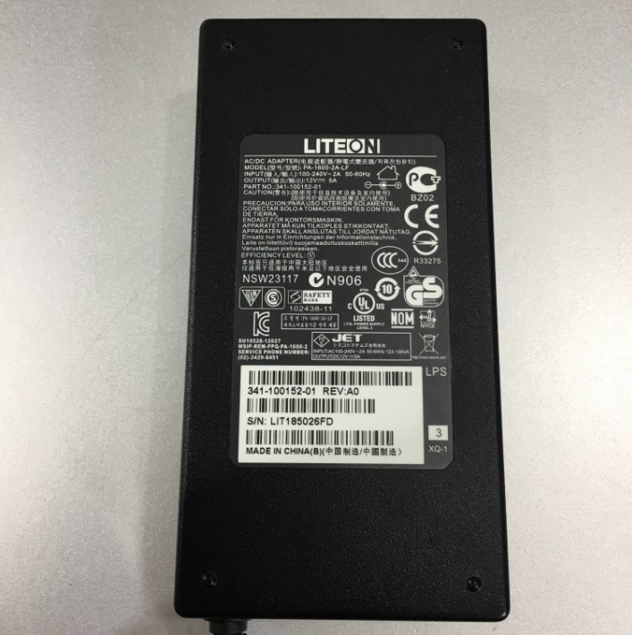 Bộ Chuyển Đổi Nguồn Adapter 12V 5A 60W Original LITEON PA-1600-2A-LF 341-100152-01 For Cisco Router Connect Size 5.5mm x 2.1mm