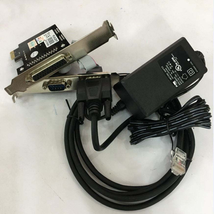 Bộ Cáp Điều Khiển Newland Barcode Scanner 3 in 1 Cable RS232 to RJ50 10Pin Adapter DC 5V Card Express Unitek Y-7508 2 Port RS232 Serial Com DB9 + 1 Port LPT Parallel For Computer Desktop Length 1.8M