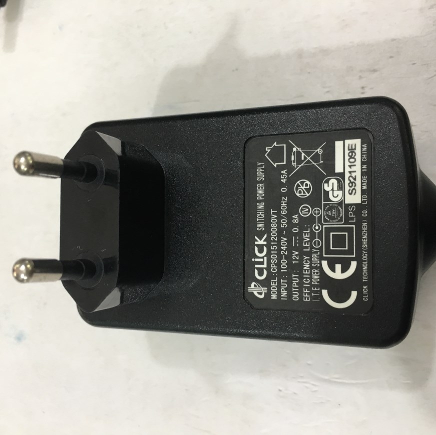 Adapter Original 12V 0.8A CLICK CPS015120080VT Connector Size 5.5mm x 2.1mm
