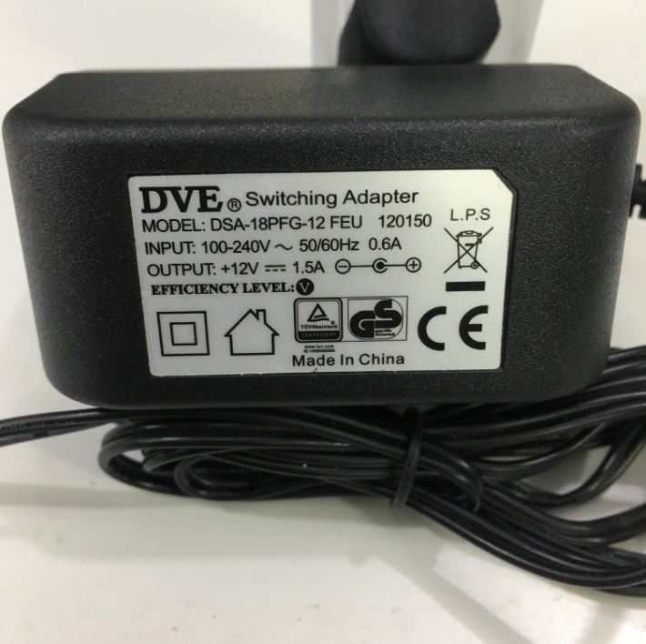 Adapter Original DVE DSA-18PFG-12 12V 1.5A 18W For Modem Cáp Quang FPT G-97RG3-Wifi Ngầm 4 Cổng Connector Size 5.5mm x 2.1mm