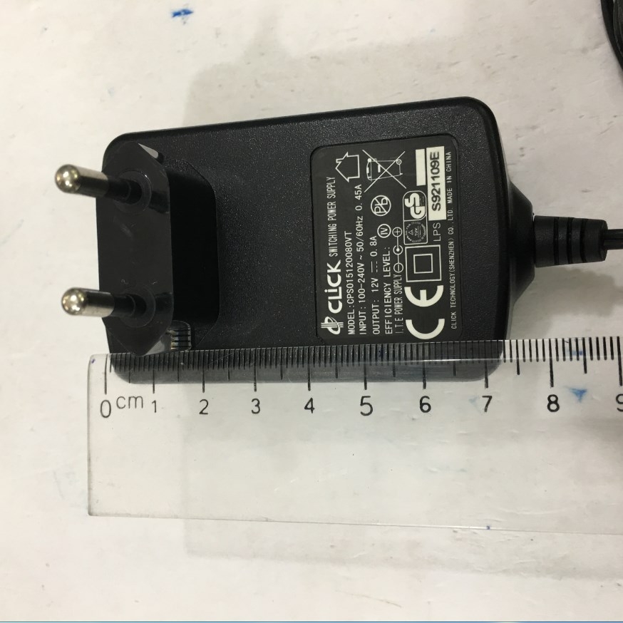 Adapter Original 12V 0.8A CLICK CPS015120080VT Connector Size 5.5mm x 2.1mm
